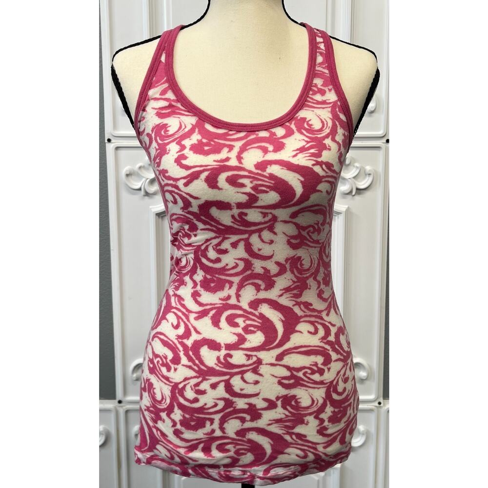 rue21 Pink & Cream Patterned Racerback Tank – Women’s Medium